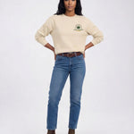 Model wearing Camp Bachelorette Sweatshirt - Natural Beige