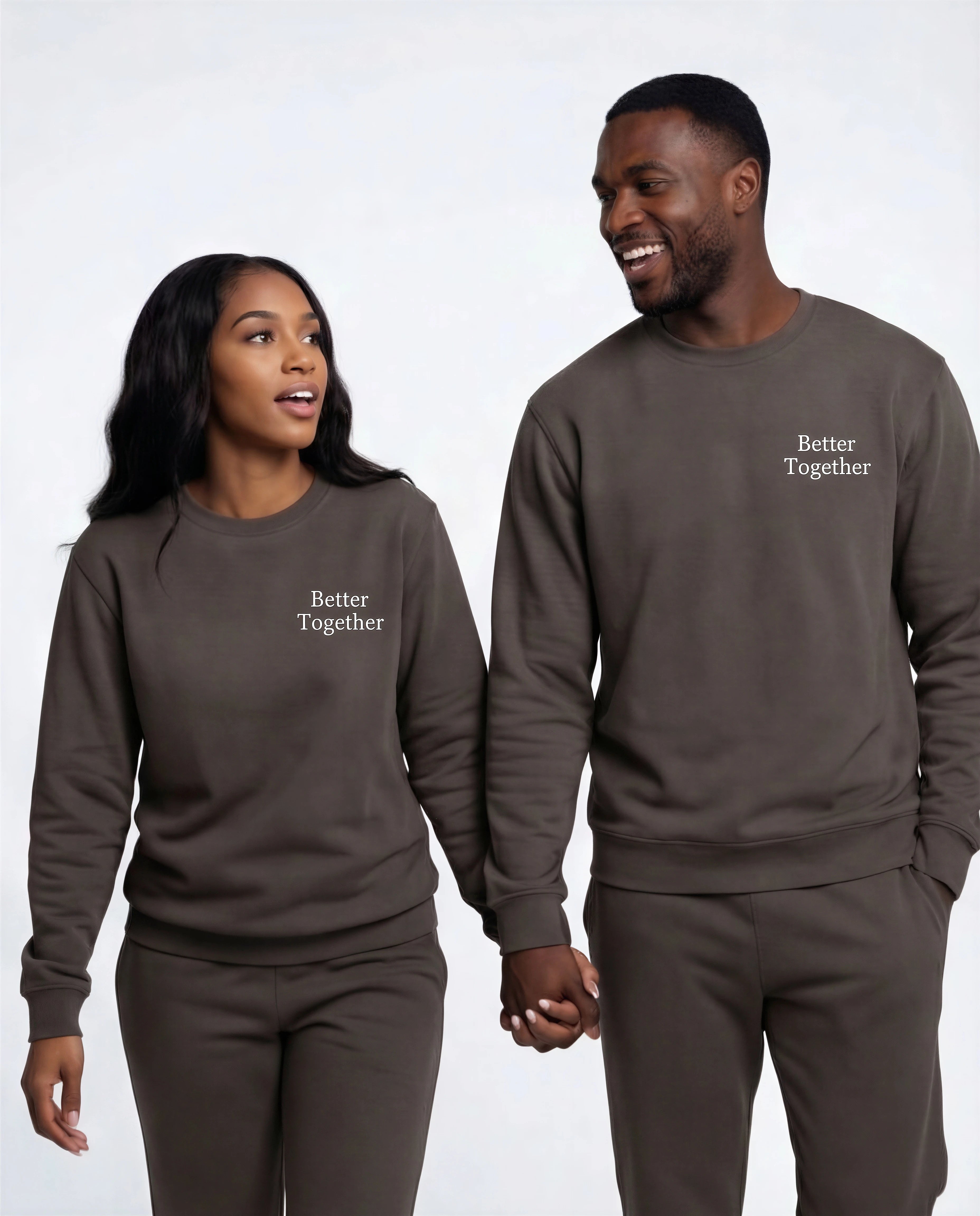 Model wearing Newlywed Club Crew Neck Sweatshirt - Charcoal