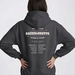 Model wearing Bachelorette Tour Hoodie - Dark Heather