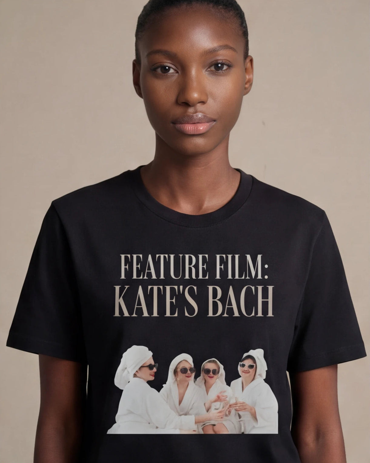 Model wearing Movie Poster Bachelorette Shirt