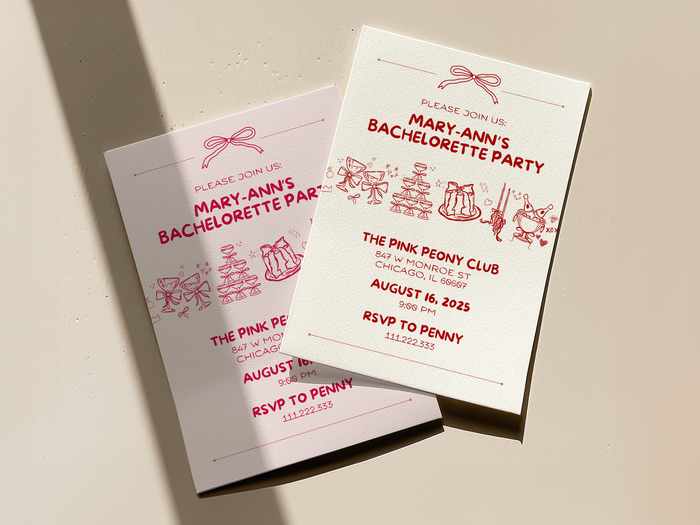 Hand Drawn Style Bachelorette Party Invitation Canva Template