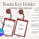 Room Key Holder Template | Key Card Holder | Editable in Canva