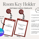Room Key Holder Template | Key Card Holder | Editable in Canva