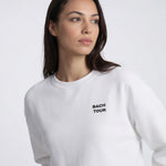 Model wearing Bachelorette Tour Sweatshirt - White