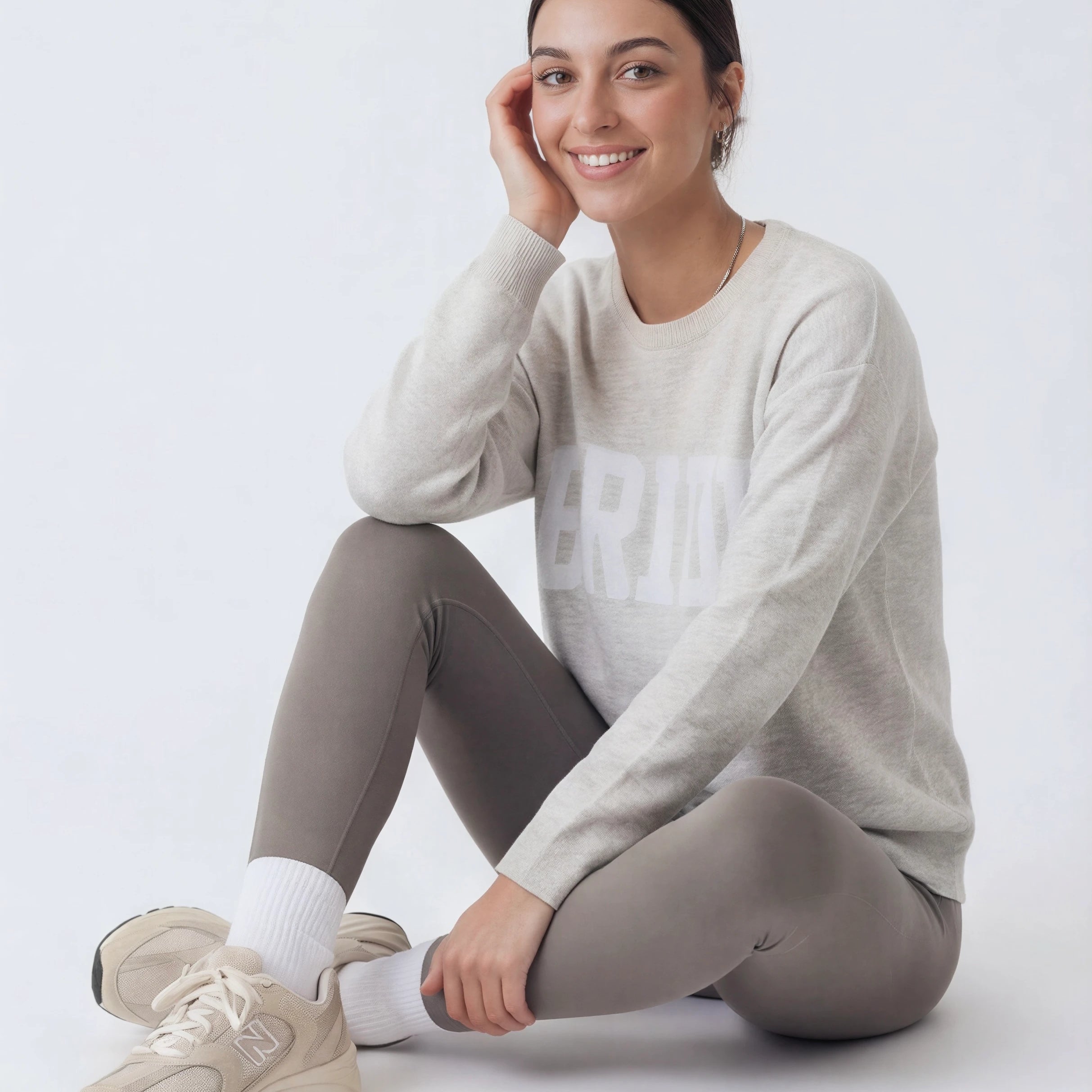 Model wearing Classic Fit Bride Sweater