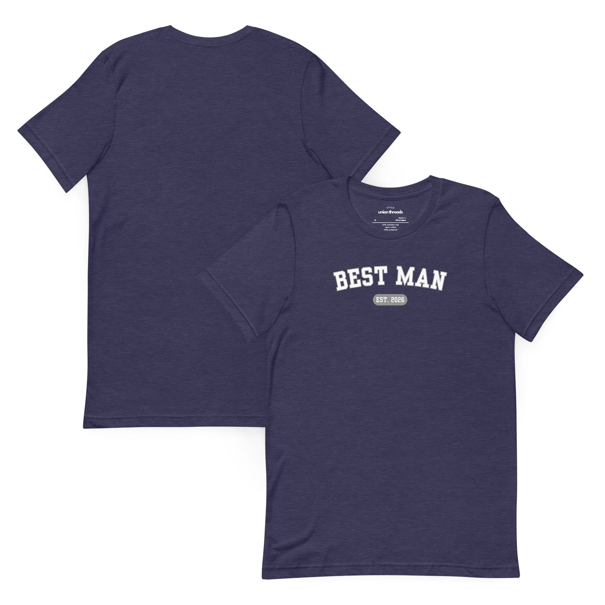 Best Man Navy Shirt - Front and Back View