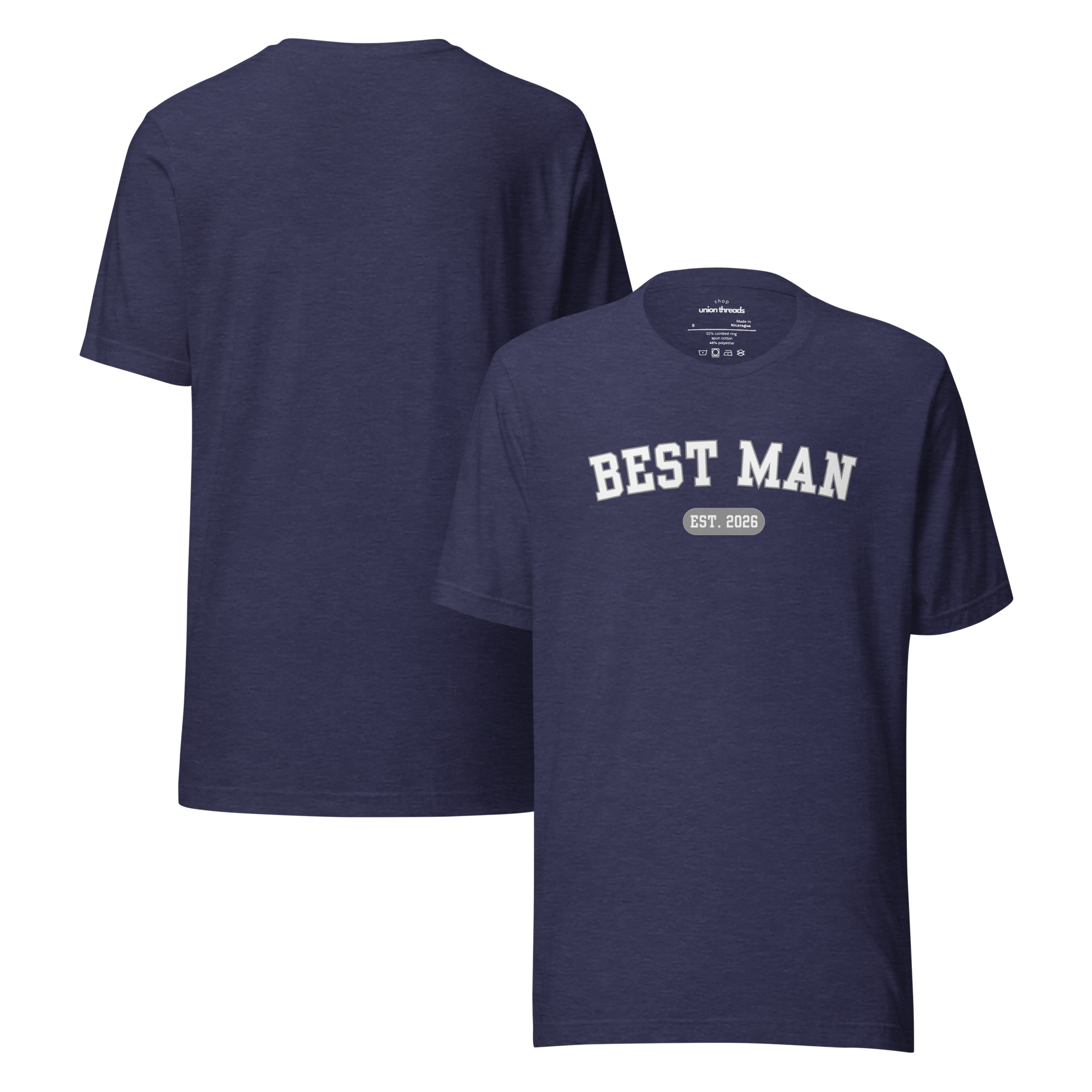 Best Man Navy Shirt - Front and Back View