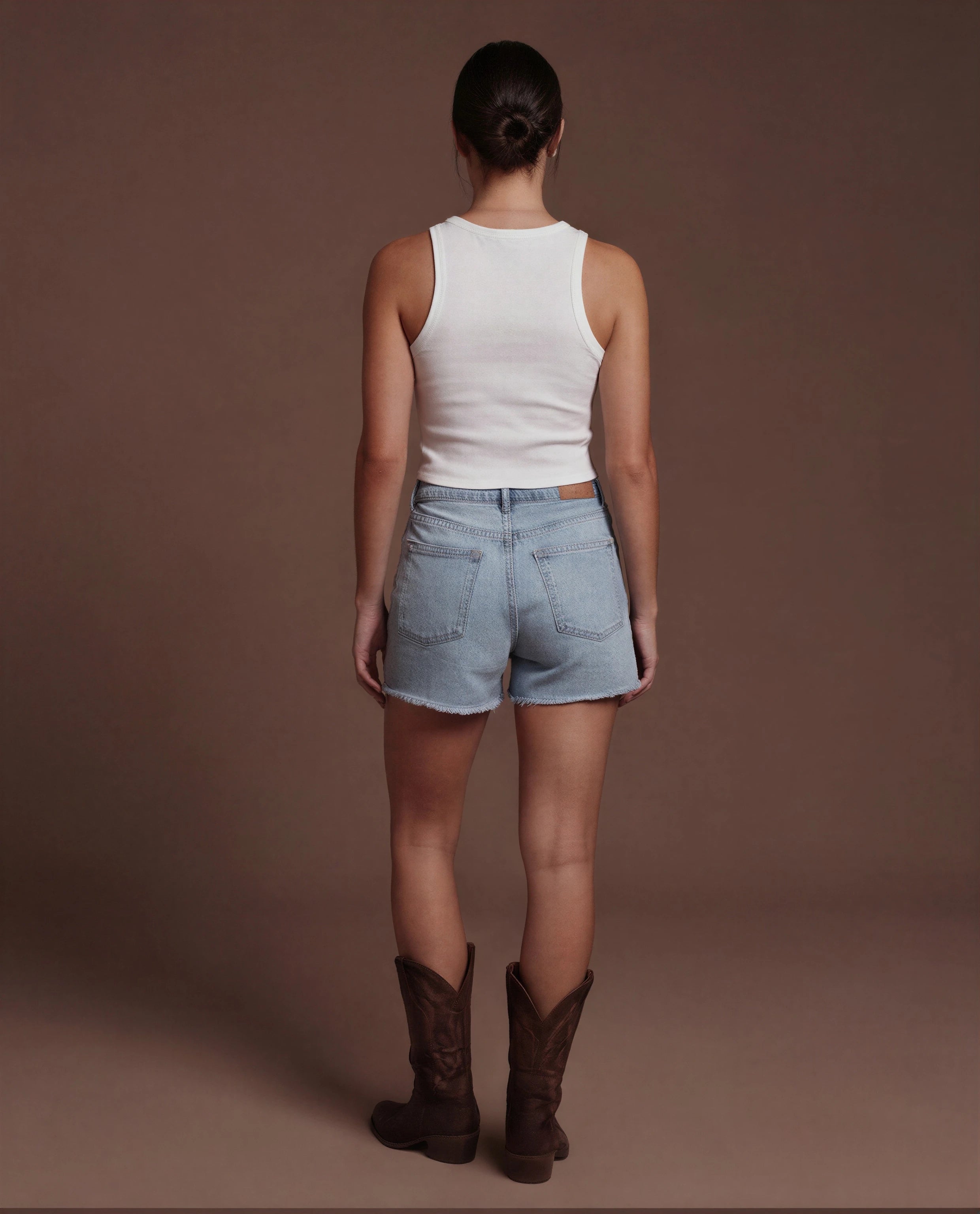 Model wearing Last Rodeo Tank Top