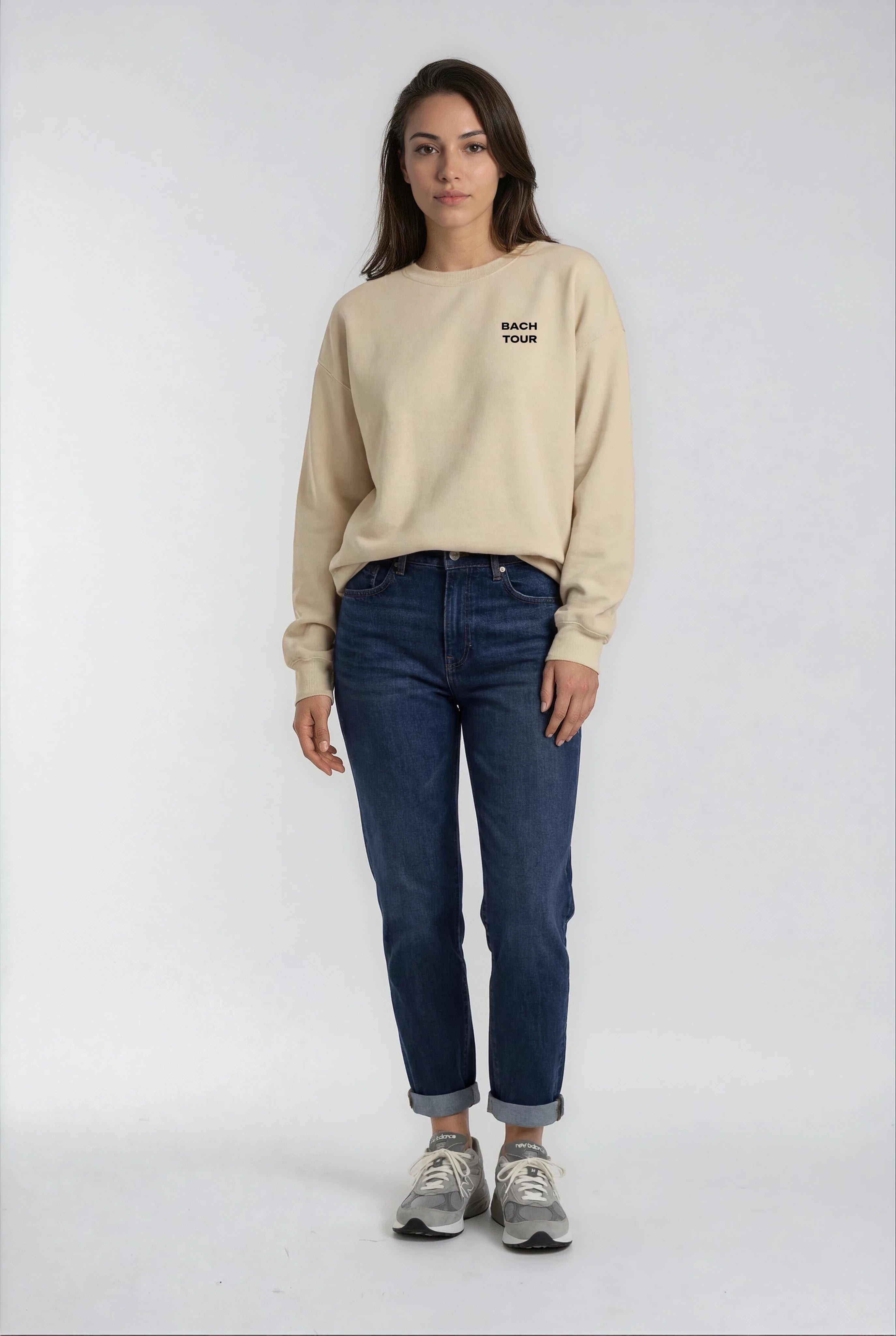 Model wearing Bachelorette Tour Sweatshirt - Sand