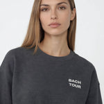 Model wearing Bachelorette Tour Sweatshirt - Dark Heather